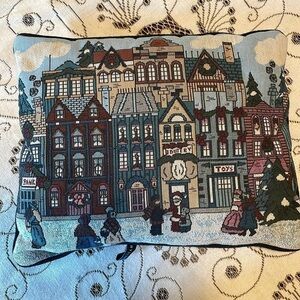 🌟Host  Pick🌟 DAKOTAH Tapestry Accent Town Village Scene Pillow